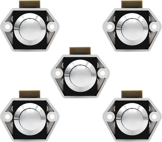 5-Piece Push Button Lock - Push Button for Campervan - Door Lock - Locking Button for Shutter Door - For V1188-MS-313-0395