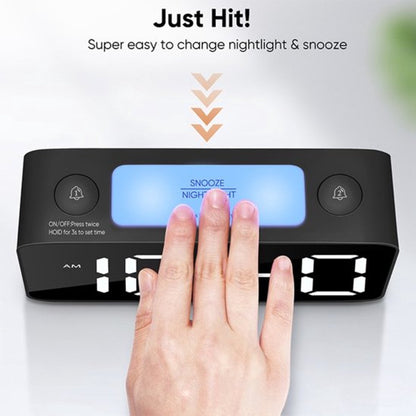 Digital Night Light - Klok Extra Powerful - 7 Colors - Ideal for Heavy Sleepers - Adjustable Volume and USB V1188-MS-313-0412