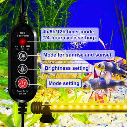 RGB Aquarium Light with Controller - Length 48.5 cm - 5.4 Watt - Aquarium Lamp - Aquarium Lamp - Aquarium V1188-MS-313-0419