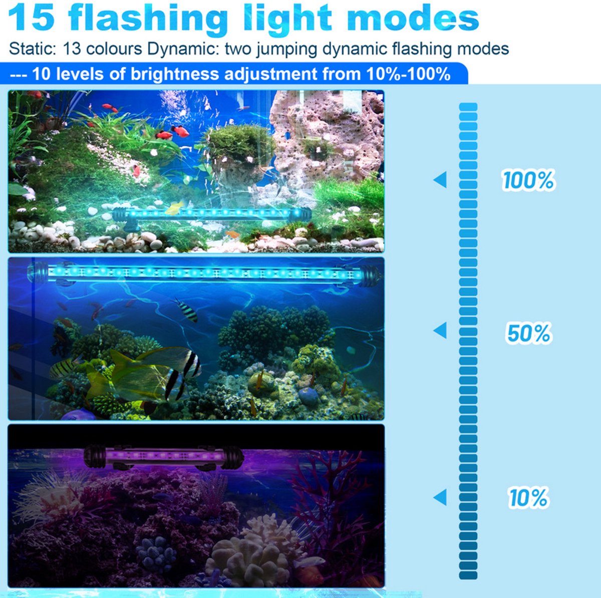 RGB Aquarium Light with Controller - Length 48.5 cm - 5.4 Watt - Aquarium Lamp - Aquarium Lamp - Aquarium V1188-MS-313-0419