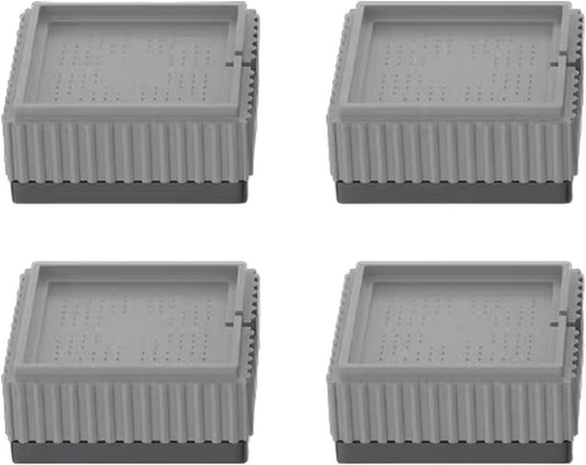 4x Square Furniture Risers - Stackable Table Legs for Washing Machines - Gray V1188-MS-313-0421