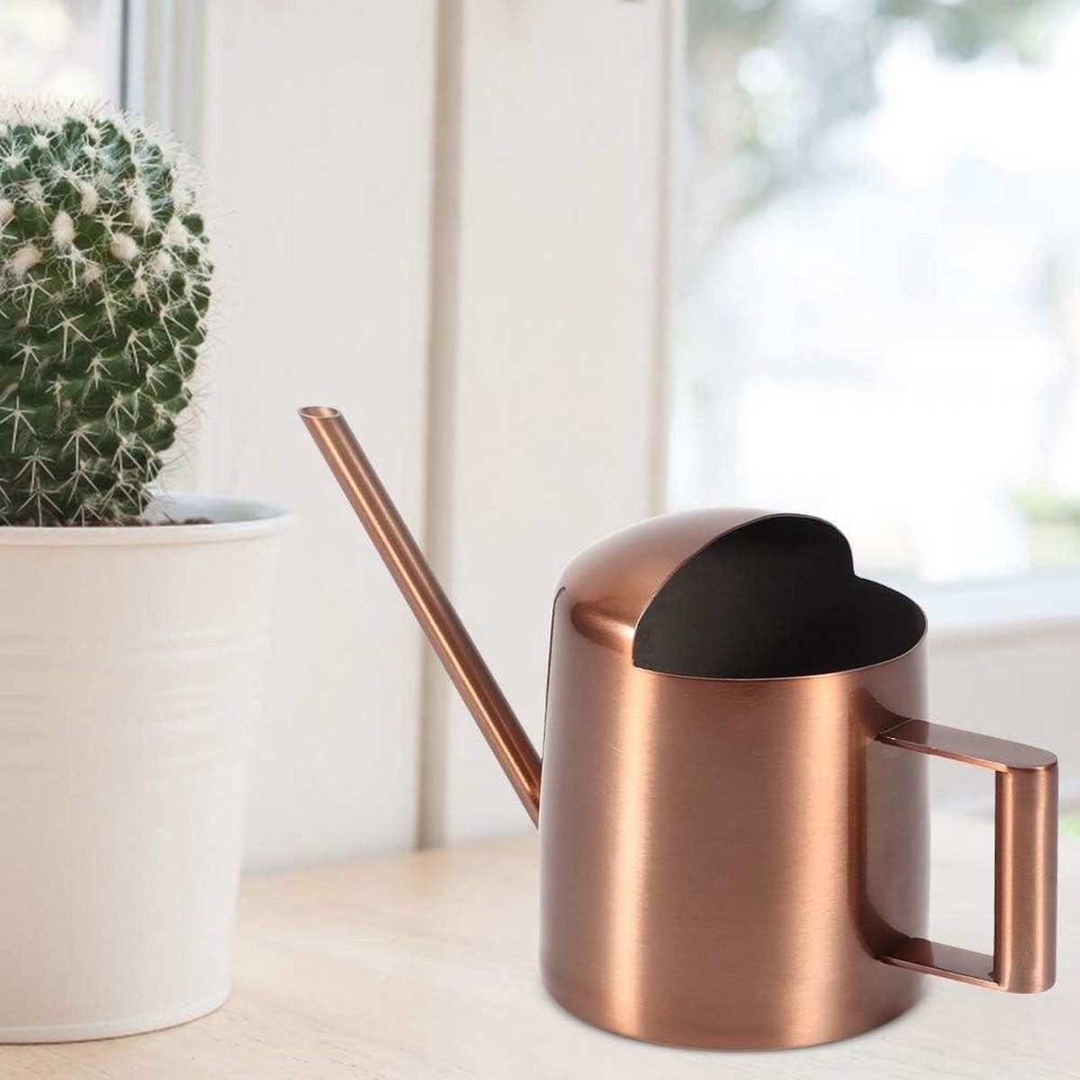 Small 300ml stainless steel watering can with long spout - ideal for flowers and household use V1188-MS-313-0422