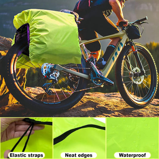 Bicycle cover - 126 x 66 cm - Rain cover for bicycle panniers - Glow clear - Rear bag cover - Waterproof V1188-MS-313-0423