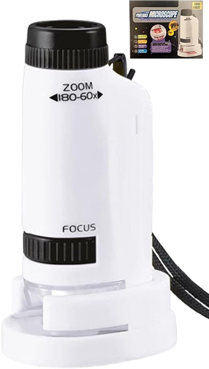 Microscope - Children's Microscope - Portable Pocket Microscope - Mini 60X-180X - Kids Exploration Kit - for V1188-MS-313-0424