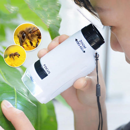 Microscope - Children's Microscope - Portable Pocket Microscope - Mini 60X-180X - Kids Exploration Kit - for V1188-MS-313-0424
