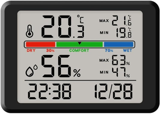 Wekker - Digital Hygrometer - Room Thermometer - Temperature and Humidity Meter - Baby's Room - Children's V1188-MS-313-0428