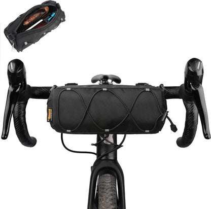 Bicycle handlebar bag - mountain bike bag for road bikes - black commuter shoulder bag V1188-MS-313-0431