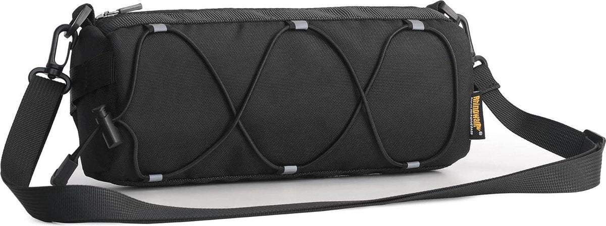 Bicycle handlebar bag - mountain bike bag for road bikes - black commuter shoulder bag V1188-MS-313-0431