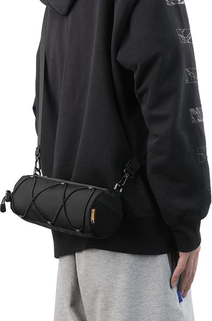 Bicycle handlebar bag - mountain bike bag for road bikes - black commuter shoulder bag V1188-MS-313-0431