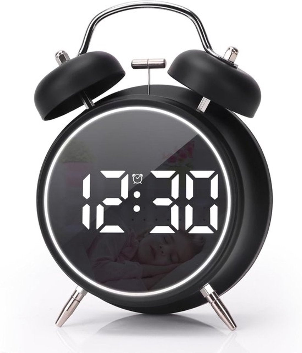 Digital clock - Digital clock - LED display - Bedroom - Clock - Energy efficient - Black V1188-MS-313-0432