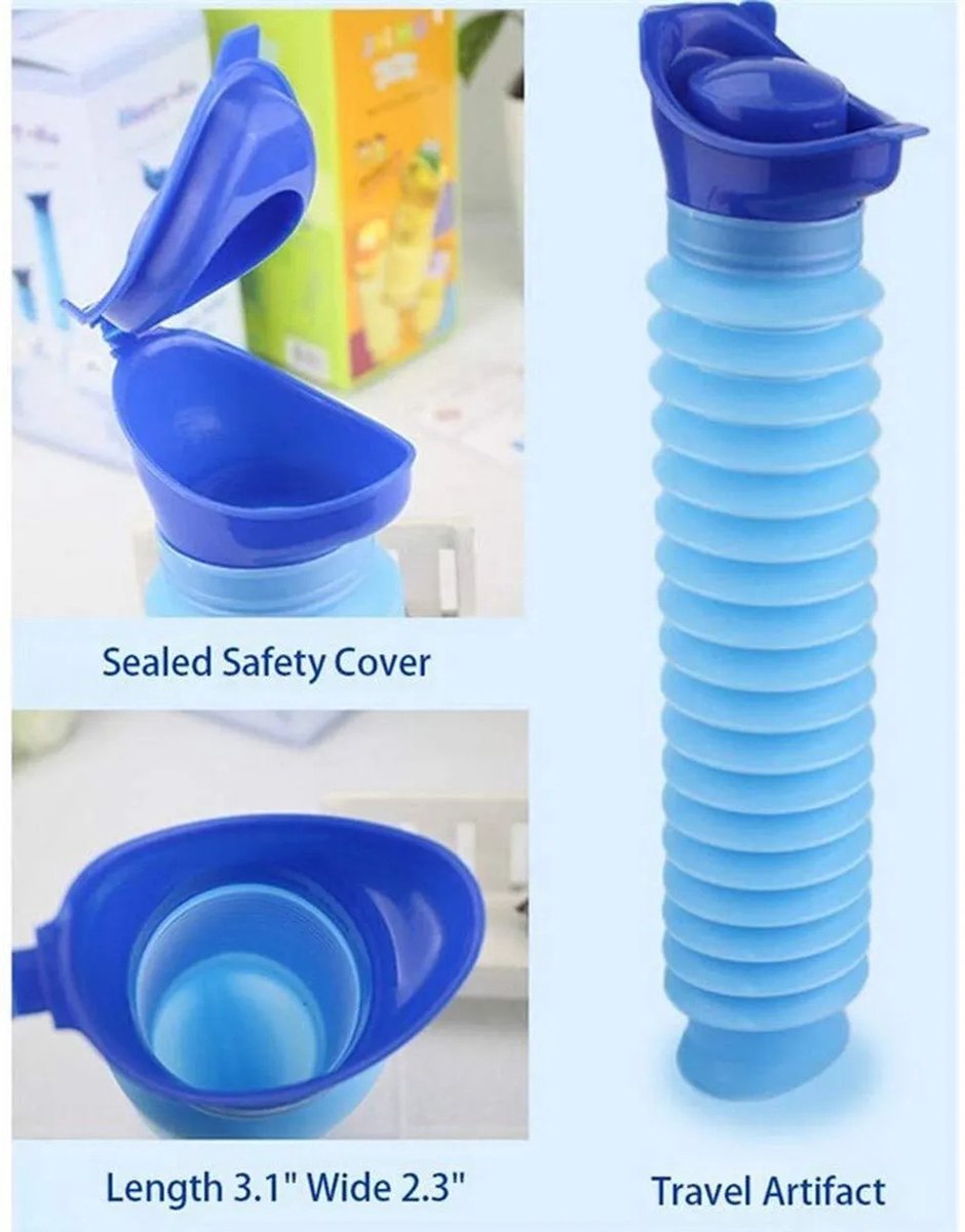 Compact, foldable travel urinal - blue - 750ml V1188-MS-313-0436