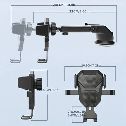 Universal Car Phone Holder with Suction Cup - Car, Office, - Smartphone Car Phone Holder V1188-MS-313-0438