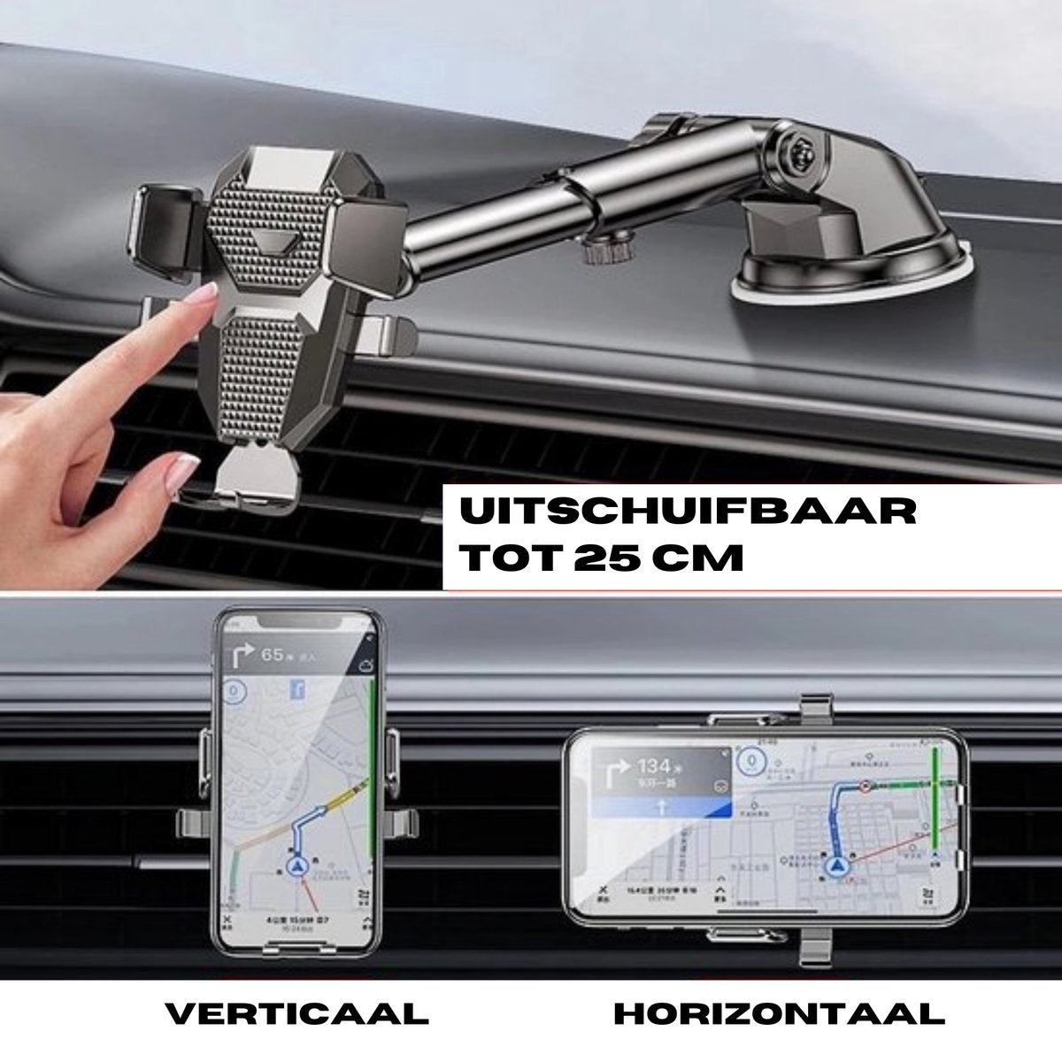 Universal Car Phone Holder with Suction Cup - Car, Office, - Smartphone Car Phone Holder V1188-MS-313-0438