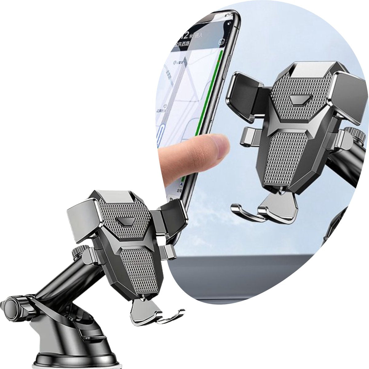 Universal Car Phone Holder with Suction Cup - Car, Office, - Smartphone Car Phone Holder V1188-MS-313-0438