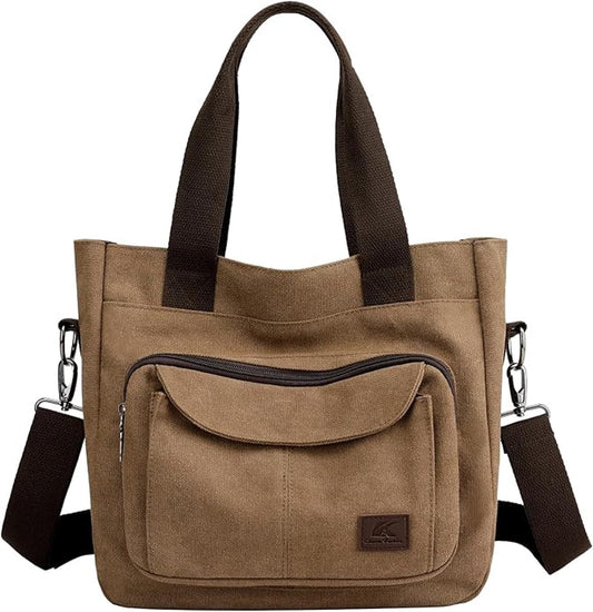 Handbags, shopping bags, women's canvas tote bags, shoulder bags, casual crossbody bags, multi-compartment V1188-MS-313-0439