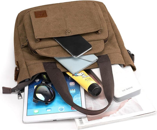 Handbags, shopping bags, women's canvas tote bags, shoulder bags, casual crossbody bags, multi-compartment V1188-MS-313-0439