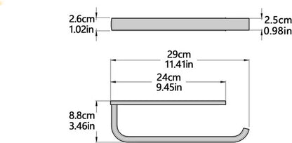 Brushed brass wall-mounted towel rail, 1 piece, for bathroom, 29 cm, bathroom accessory V1188-MS-313-0440