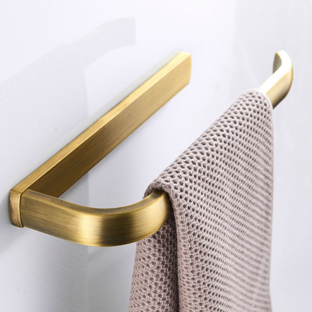 Brushed brass wall-mounted towel rail, 1 piece, for bathroom, 29 cm, bathroom accessory V1188-MS-313-0440