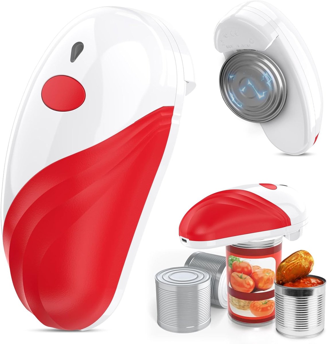 Automatic electric can opener with touch control for all can sizes (red) V1188-MS-313-0445