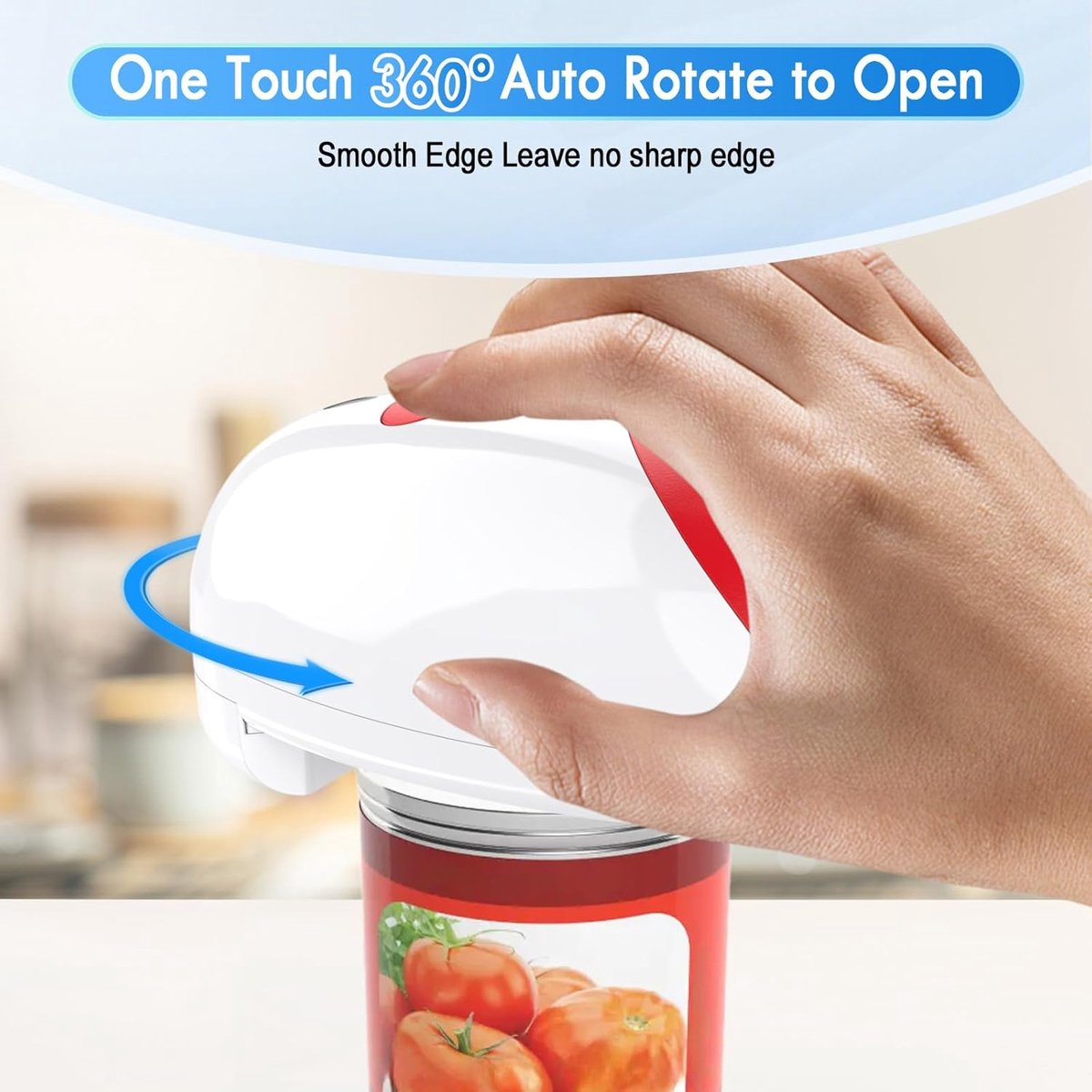 Automatic electric can opener with touch control for all can sizes (red) V1188-MS-313-0445