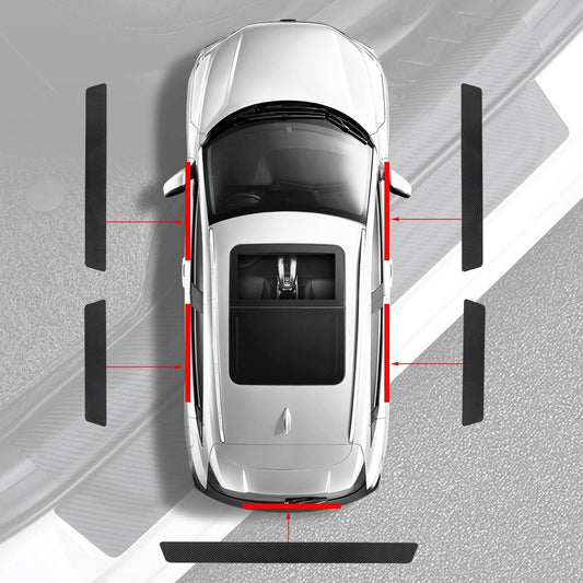 Car Door Sill Moldings - Set of 5, Universal Entry Moldings for SUVs, Anti-Scratch Stickers with Film V1188-MS-313-0448