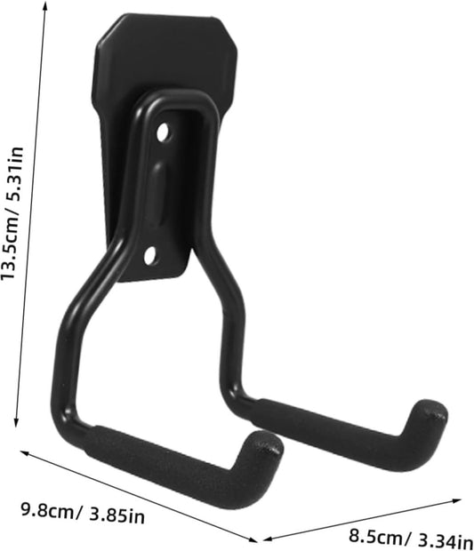 Support - Heavy-duty metal wall hook - Black mounting hooks for bicycles, ladders, and bulky items. Durable V1188-MS-313-0453