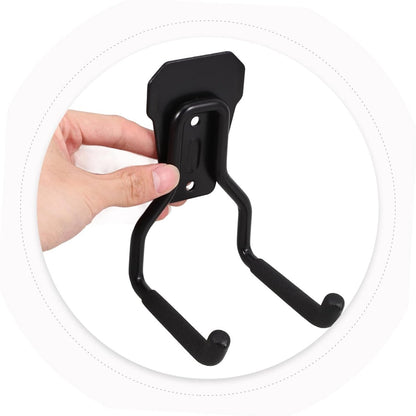 Support - Heavy-duty metal wall hook - Black mounting hooks for bicycles, ladders, and bulky items. Durable V1188-MS-313-0453