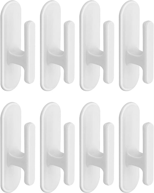 8-piece set - Hooks - Key hooks - Clothes hooks - Towel hooks - Curtain cord holder - Self-adhesive - for V1188-MS-313-0455
