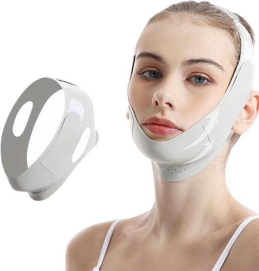 Reusable face sleep mask - V-shaped chin strap - Firming and tightening band for double kin - Sleep mask - V1188-MS-313-0456