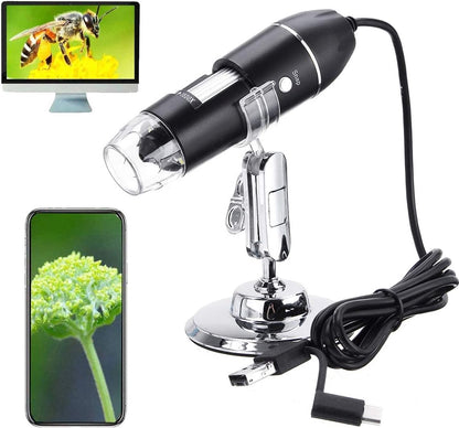 Microscope - Children's Microscope - USB Type-C Digital Microscope - 3 in 1, 50X-1600X Magnification - V1188-MS-313-0457