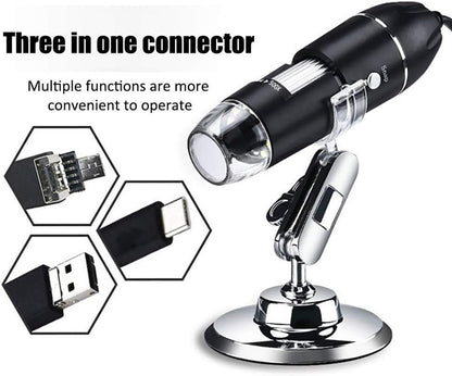 Microscope - Children's Microscope - USB Type-C Digital Microscope - 3 in 1, 50X-1600X Magnification - V1188-MS-313-0457
