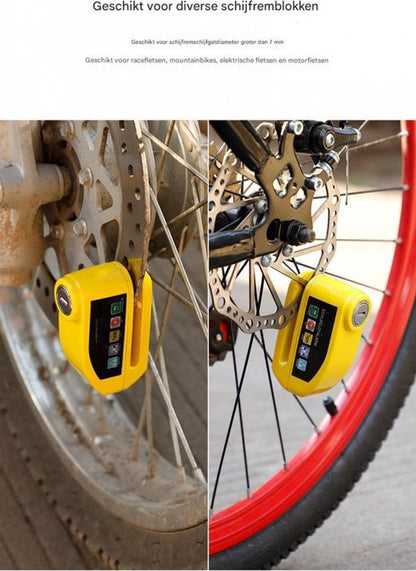 Bicycle disc brake lock - Disc brake alarm - With reminder cable - 7 mm - Motorcycle lock - Scooter lock - V1188-MS-313-0466