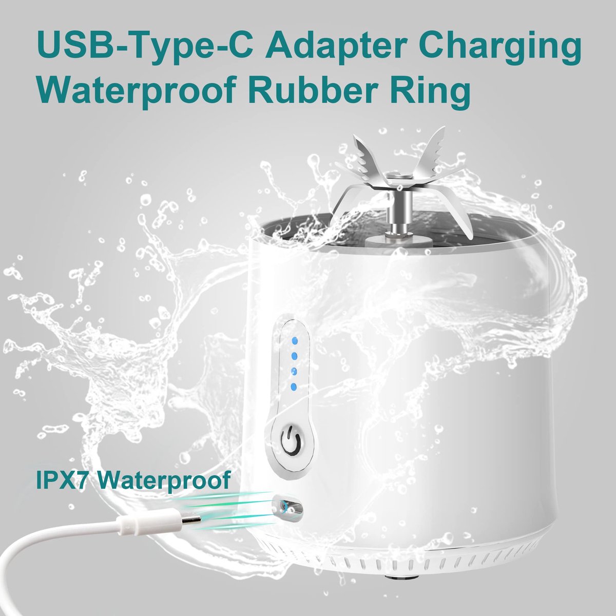 Blender - Mini Blender - Smoothie Maker - USB Rechargeable Mini Blender - Portable Blender for Milkshakes, V1188-MS-313-0477