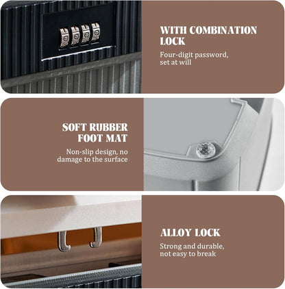Lockable storage box - 9L lockable pillbox with double combination lock - Waterproof lockable box with V1188-MS-313-0478