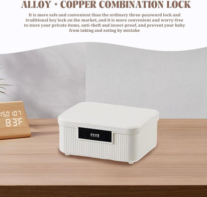 Lockable storage box - 9L lockable pillbox with double combination lock - Waterproof lockable box with V1188-MS-313-0478