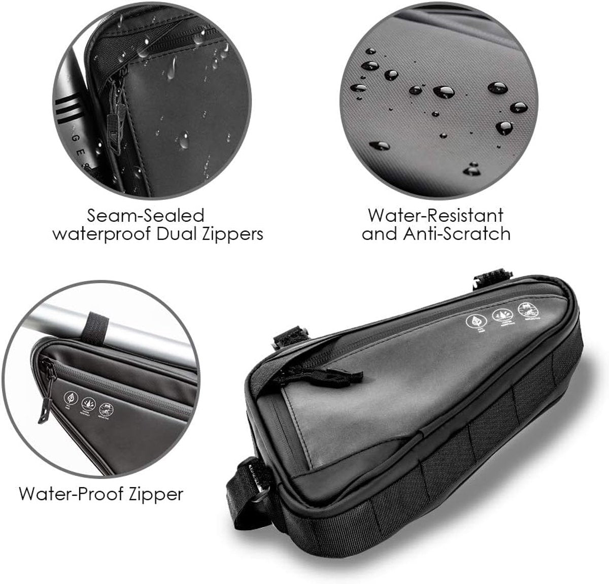 Bicycle pannier - Bicycle frame bag - Bicycle frame bag - Triangular bicycle frame bag - Storage bag - V1188-MS-313-0479