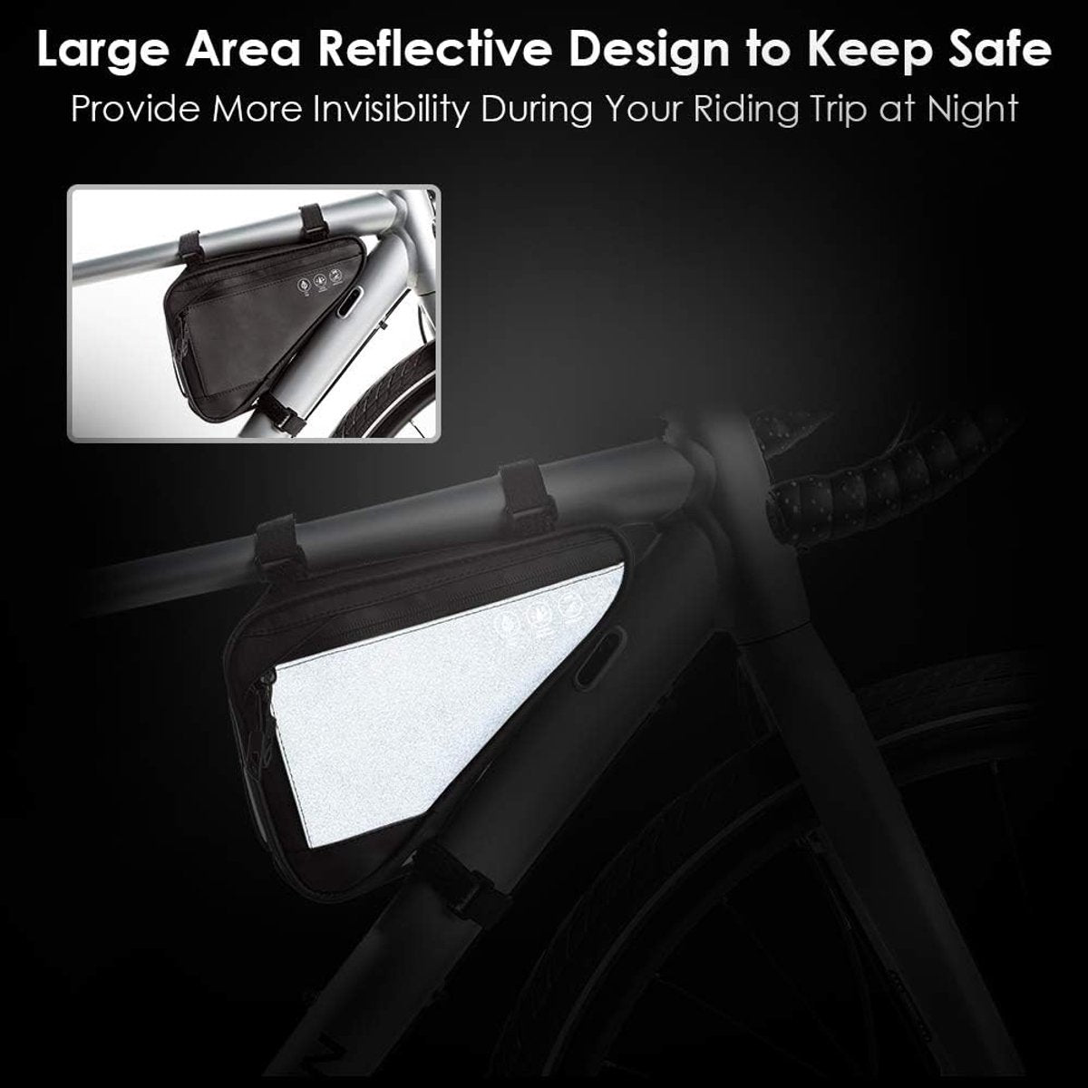 Bicycle pannier - Bicycle frame bag - Bicycle frame bag - Triangular bicycle frame bag - Storage bag - V1188-MS-313-0479