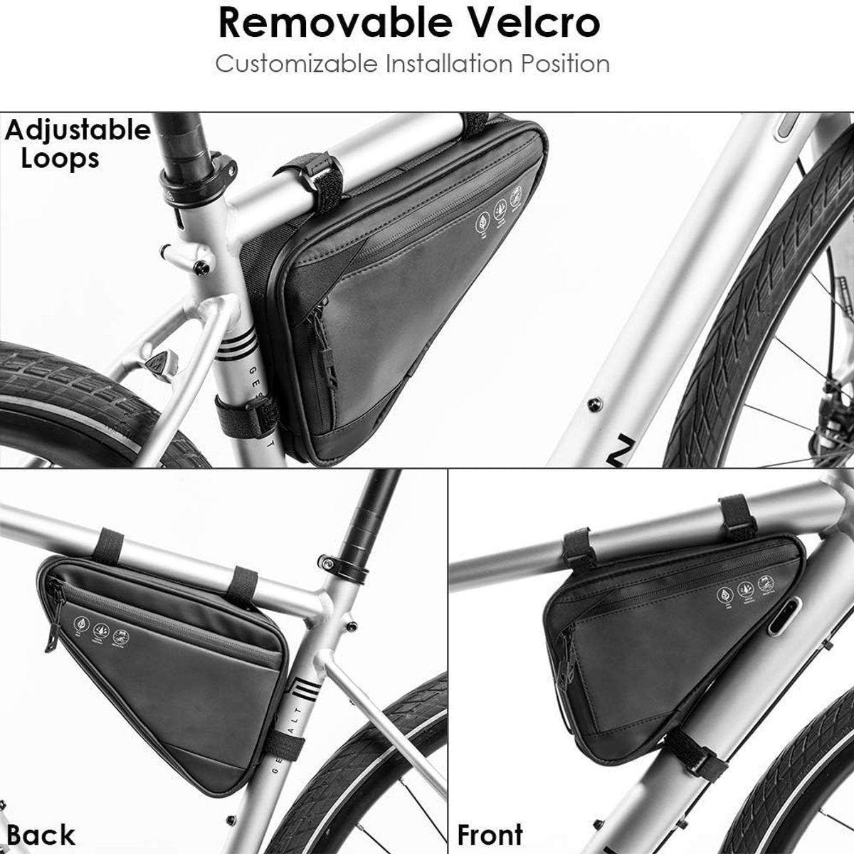 Bicycle pannier - Bicycle frame bag - Bicycle frame bag - Triangular bicycle frame bag - Storage bag - V1188-MS-313-0479