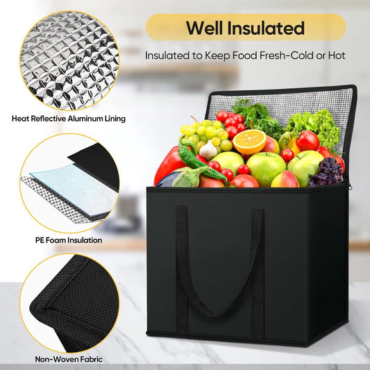 Insulated bag - Set of 2 reusable and insulated grocery bags - Insulated bag - Lunch bag - Picnic bag - V1188-MS-313-0486