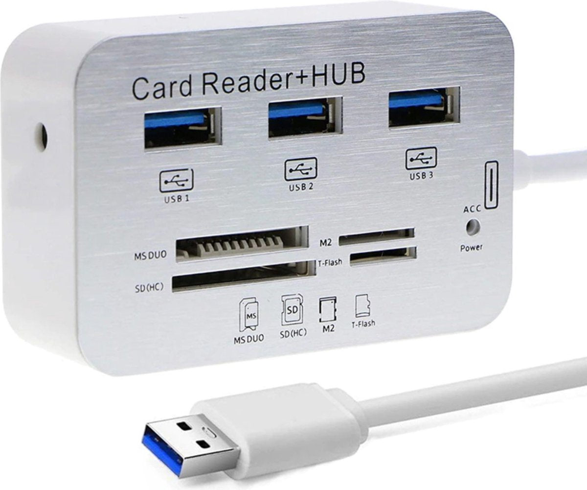 USB 3.0 Hub with 3-Port Splitter and Memory Card Reader - SD/TF/Micro SD Card Reader - USB 3.0 Hub V1188-MS-313-0496