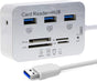 USB 3.0 Hub with 3-Port Splitter and Memory Card Reader - SD/TF/Micro SD Card Reader - USB 3.0 Hub V1188-MS-313-0496