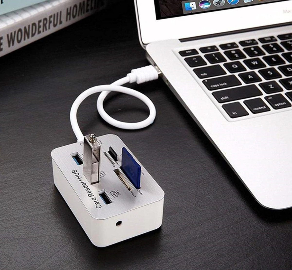 USB 3.0 Hub with 3-Port Splitter and Memory Card Reader - SD/TF/Micro SD Card Reader - USB 3.0 Hub V1188-MS-313-0496