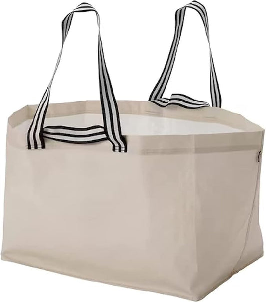 10 IKEA-style quality tote bags, shopping bags, large size, polypropylene, 68 x 36 cm, light beige, size L. V1188-MS-313-0497