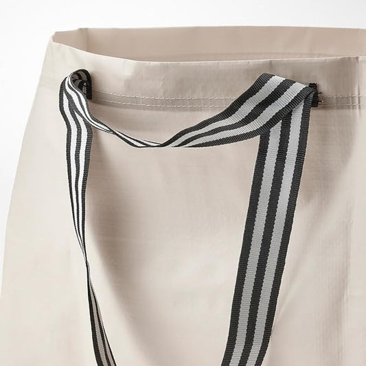 10 IKEA-style quality tote bags, shopping bags, large size, polypropylene, 68 x 36 cm, light beige, size L. V1188-MS-313-0497