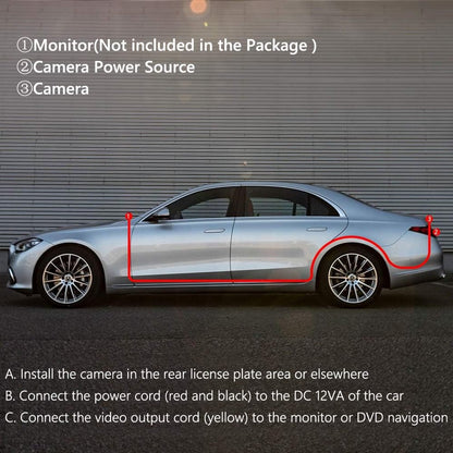 Cameras - Rearview camera - Night vision rearview camera - Parking monitoring and motion detection V1188-MS-313-0510