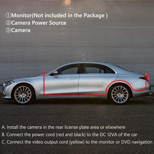 Cameras - Rearview camera - Night vision rearview camera - Parking monitoring and motion detection V1188-MS-313-0510