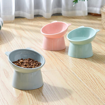 Cat bowl - Feeders - Tilting bowl - Anti-vomiting - Angled design - Blue - Perfect for cats - Indoor use - V1188-MS-313-0511