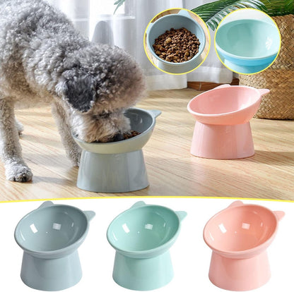 Cat bowl - Feeders - Tilting bowl - Anti-vomiting - Angled design - Blue - Perfect for cats - Indoor use - V1188-MS-313-0511