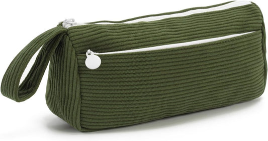 Corduroy pencil case - Pretty pencil case with a practical zipper - Makeup bag - Suitable for school-aged V1188-MS-313-0521