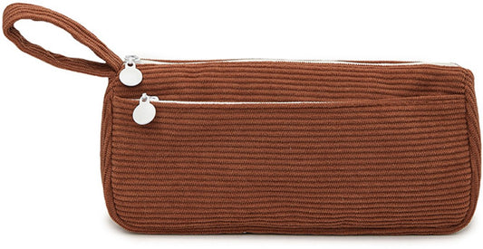 Corduroy Pencil Case - Cute pencil case with a practical zipper - Makeup bag - Suitable for school-aged V1188-MS-313-0523